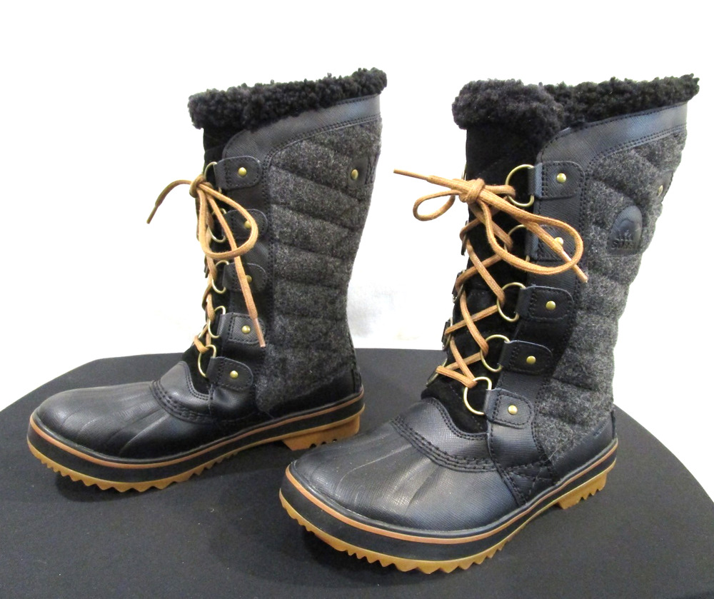 SOREL Tofino II Waterproof Winter Snow Boots Black Quarry Women 6.5